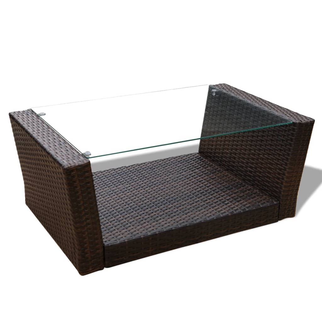 4-delige Loungeset met kussens poly rattan bruin is nu te koop bij PeponiXL, paradijselijk wonen!