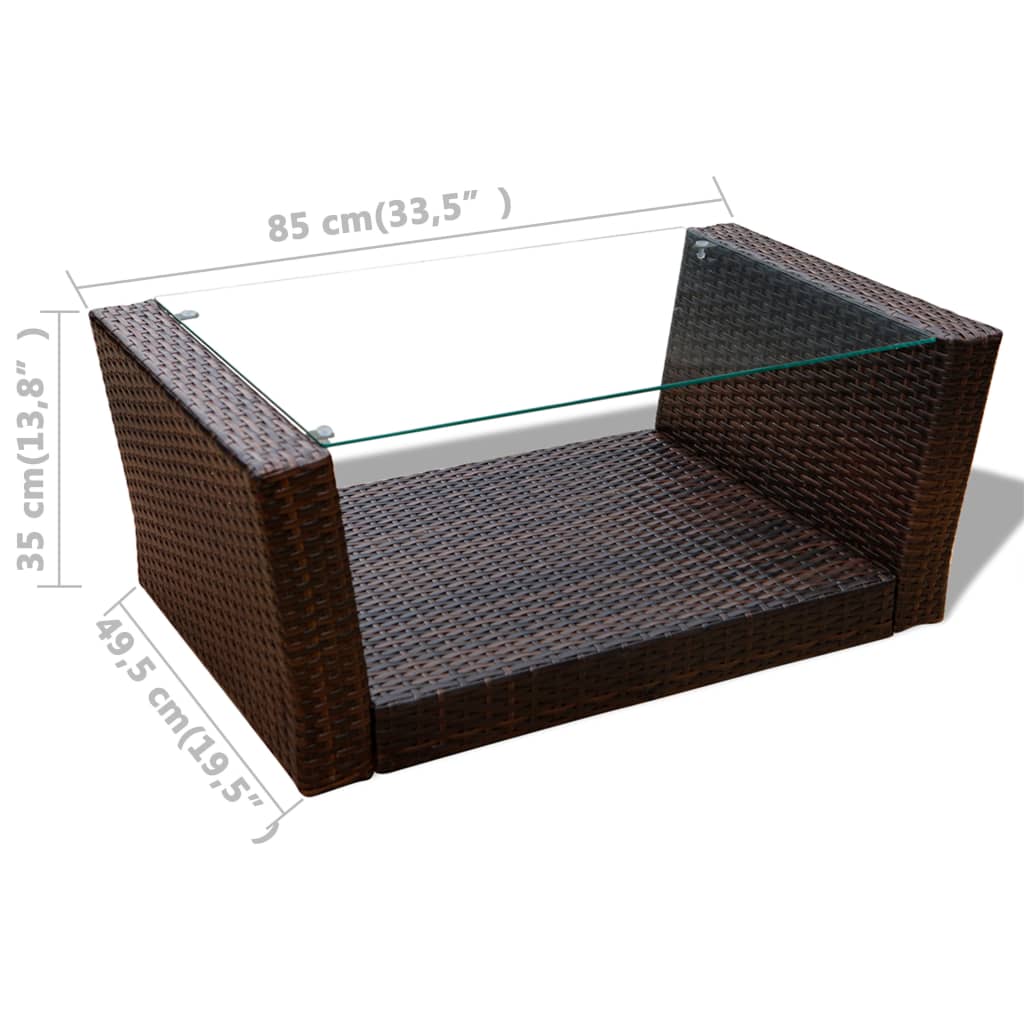 4-delige Loungeset met kussens poly rattan bruin is nu te koop bij PeponiXL, paradijselijk wonen!