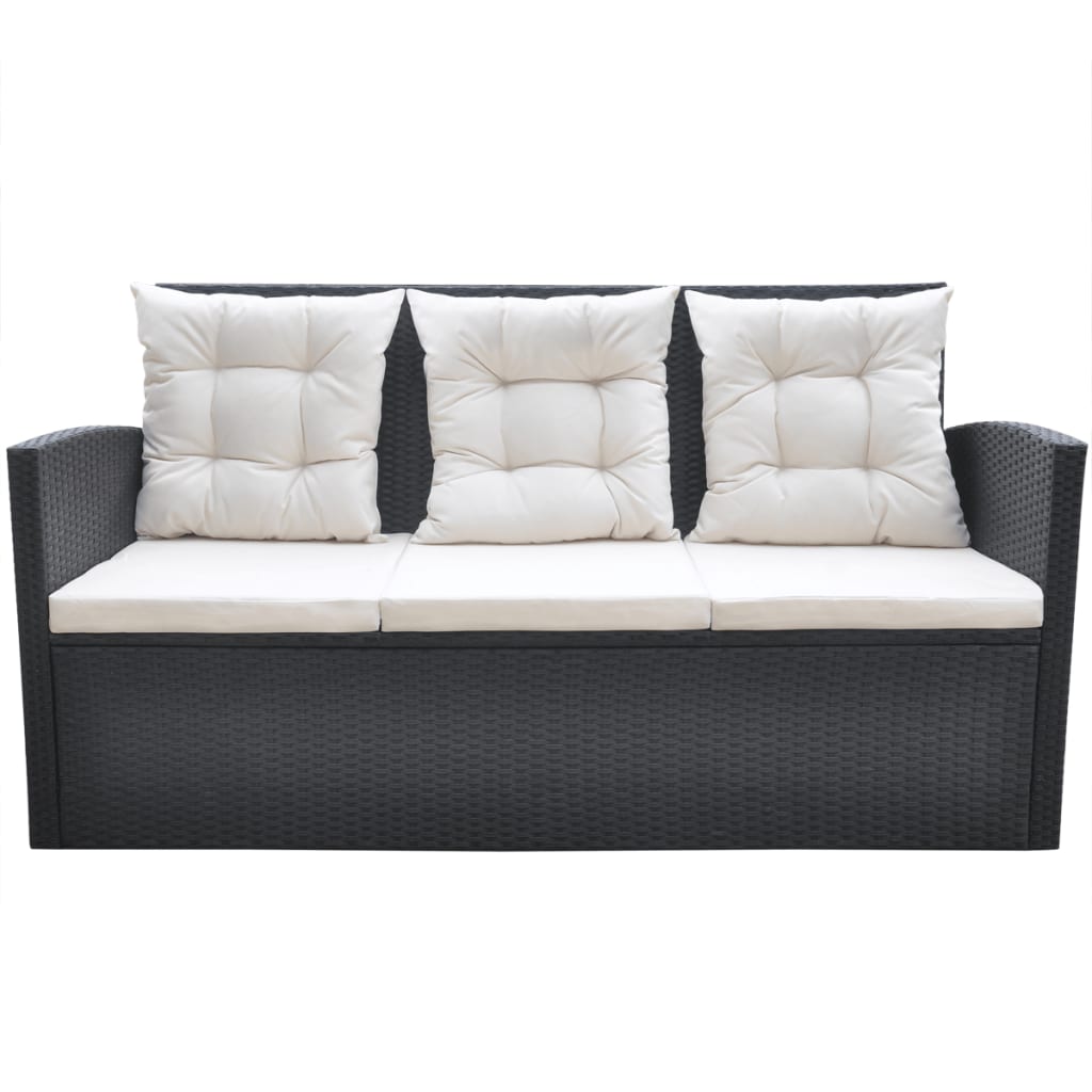 6-delige Tuinset met kussens poly rattan zwart is nu te koop bij PeponiXL, paradijselijk wonen!