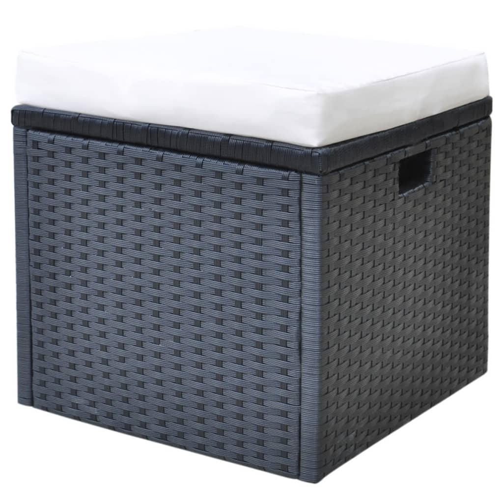 6-delige Tuinset met kussens poly rattan zwart is nu te koop bij PeponiXL, paradijselijk wonen!