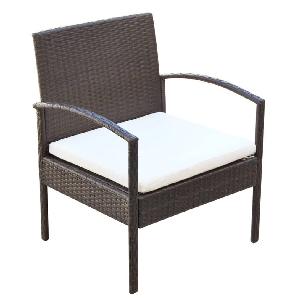 4-delige Loungeset met kussens poly rattan bruin is nu te koop bij PeponiXL, paradijselijk wonen!