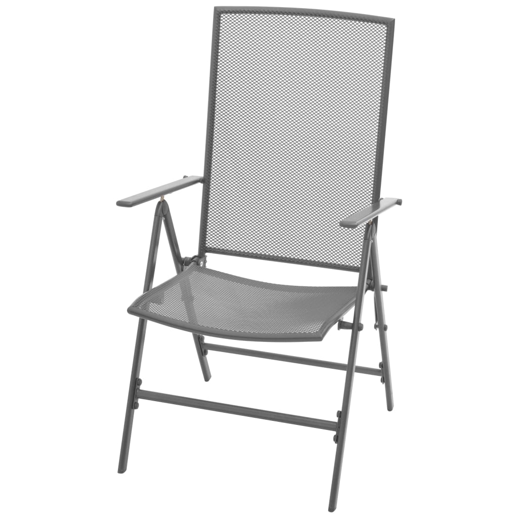 Tuinstoelen stapelbaar 2 st staal grijs is nu te koop bij PeponiXL, paradijselijk wonen!