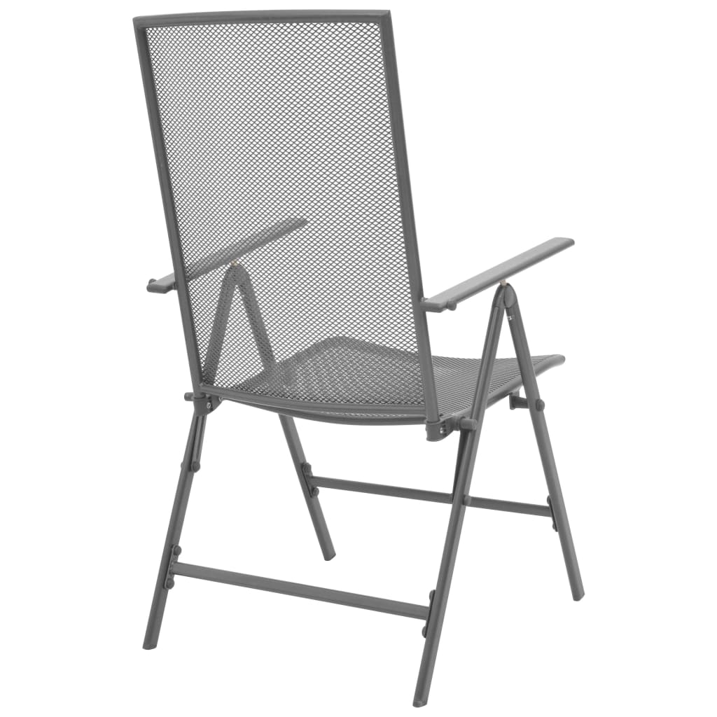 Tuinstoelen stapelbaar 2 st staal grijs is nu te koop bij PeponiXL, paradijselijk wonen!