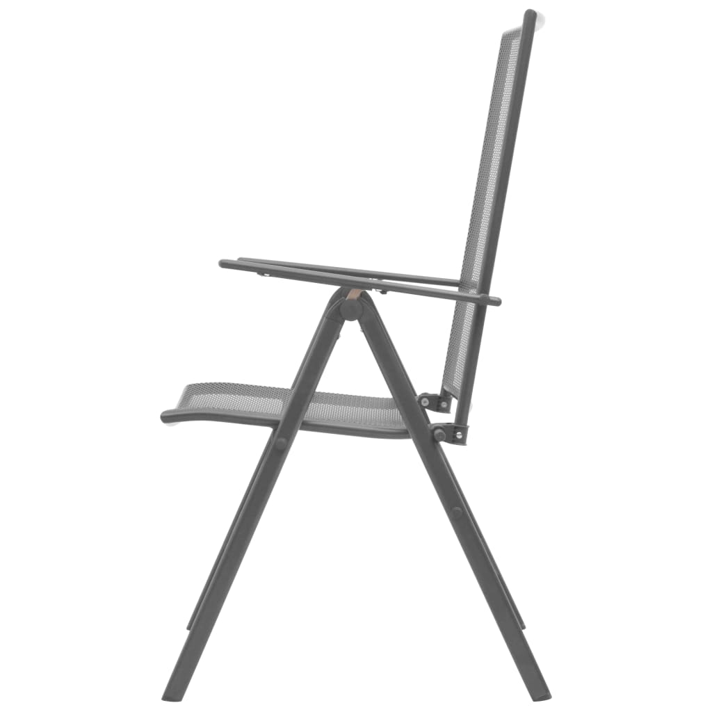 Tuinstoelen stapelbaar 2 st staal grijs is nu te koop bij PeponiXL, paradijselijk wonen!