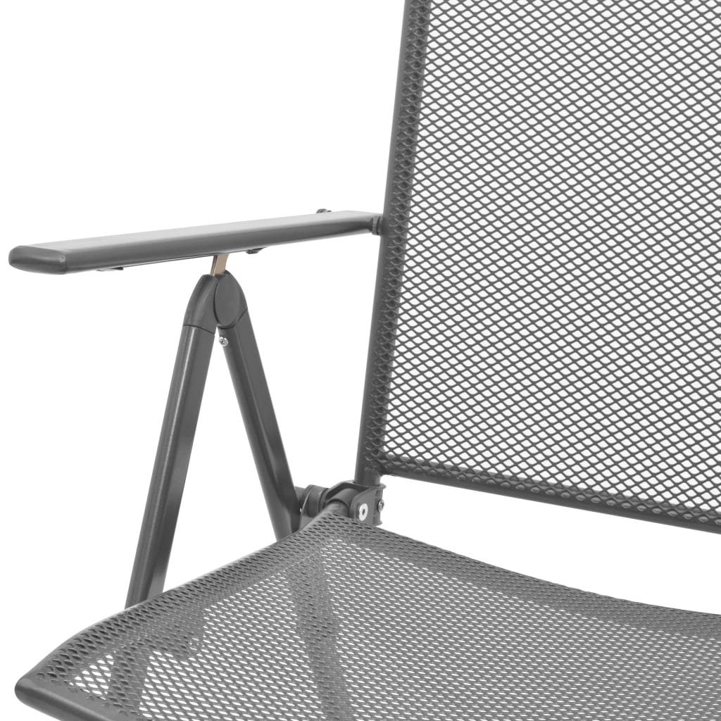 Tuinstoelen stapelbaar 2 st staal grijs is nu te koop bij PeponiXL, paradijselijk wonen!