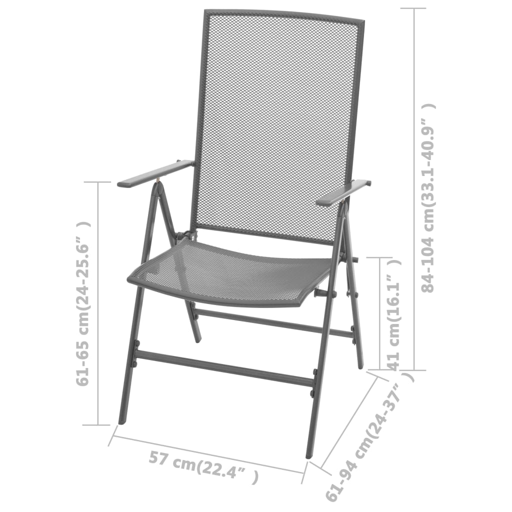Tuinstoelen stapelbaar 2 st staal grijs is nu te koop bij PeponiXL, paradijselijk wonen!