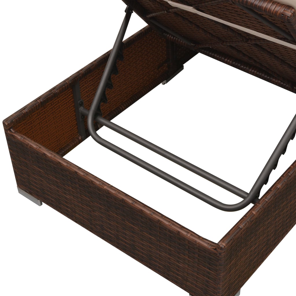 3-delige Loungeset met kussens poly rattan bruin is nu te koop bij PeponiXL, paradijselijk wonen!