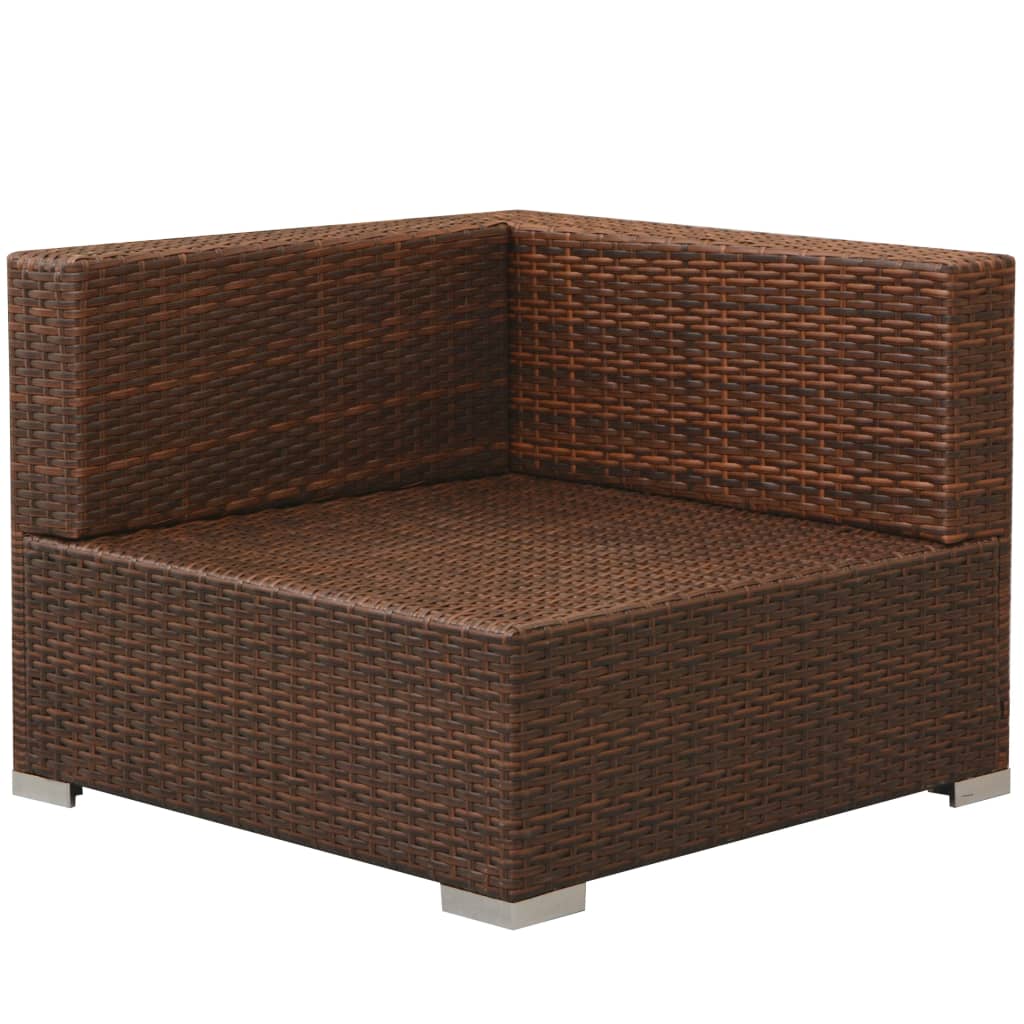3-delige Loungeset met kussens poly rattan bruin is nu te koop bij PeponiXL, paradijselijk wonen!