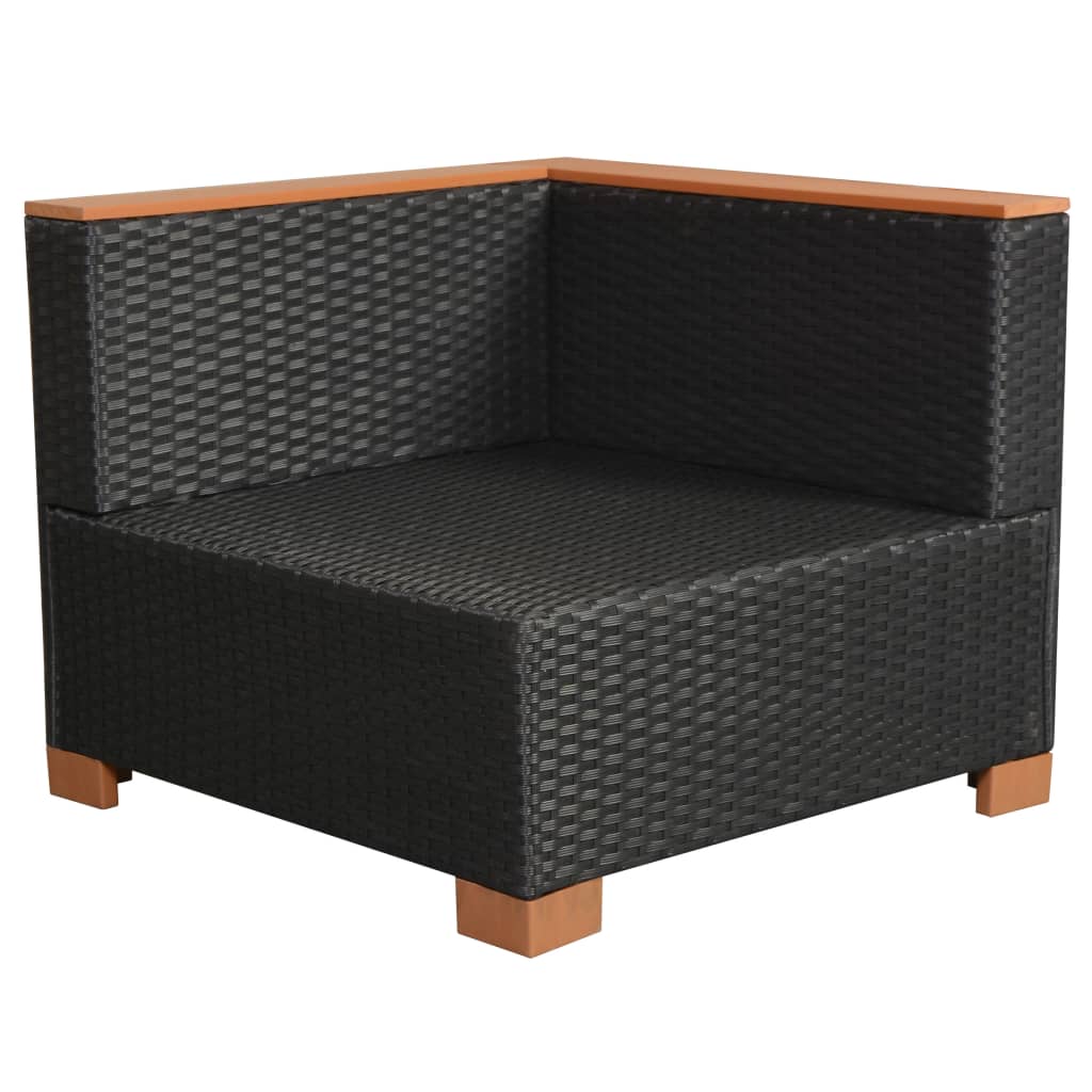 6-delige Loungeset met kussens poly rattan zwart is nu te koop bij PeponiXL, paradijselijk wonen!