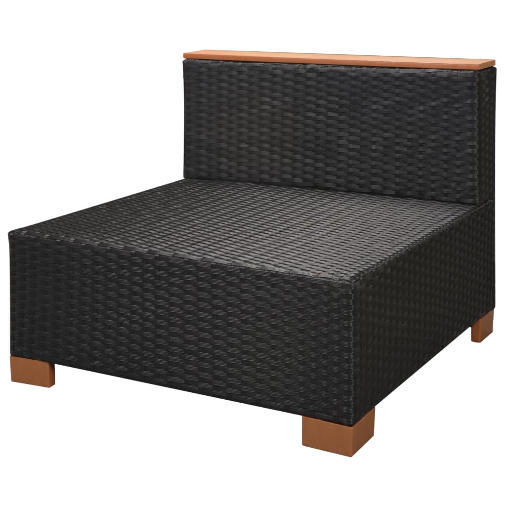 6-delige Loungeset met kussens poly rattan zwart is nu te koop bij PeponiXL, paradijselijk wonen!