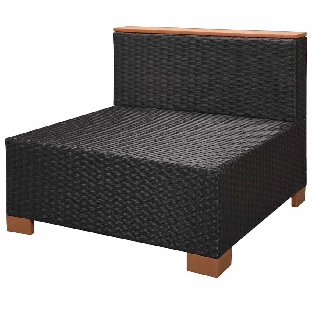 7-delige Loungeset met kussens poly rattan zwart is nu te koop bij PeponiXL, paradijselijk wonen!