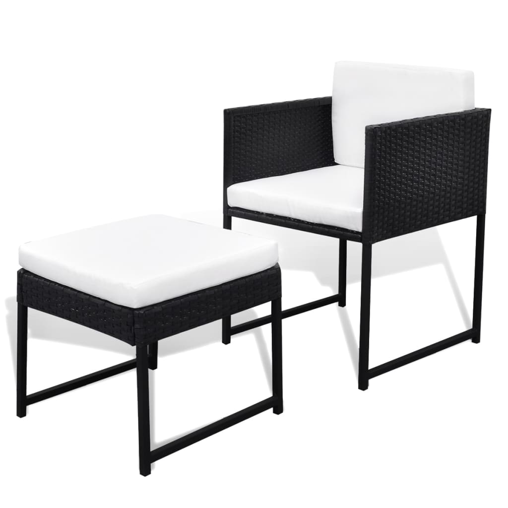 9-delige Tuinset met kussens poly rattan zwart is nu te koop bij PeponiXL, paradijselijk wonen!