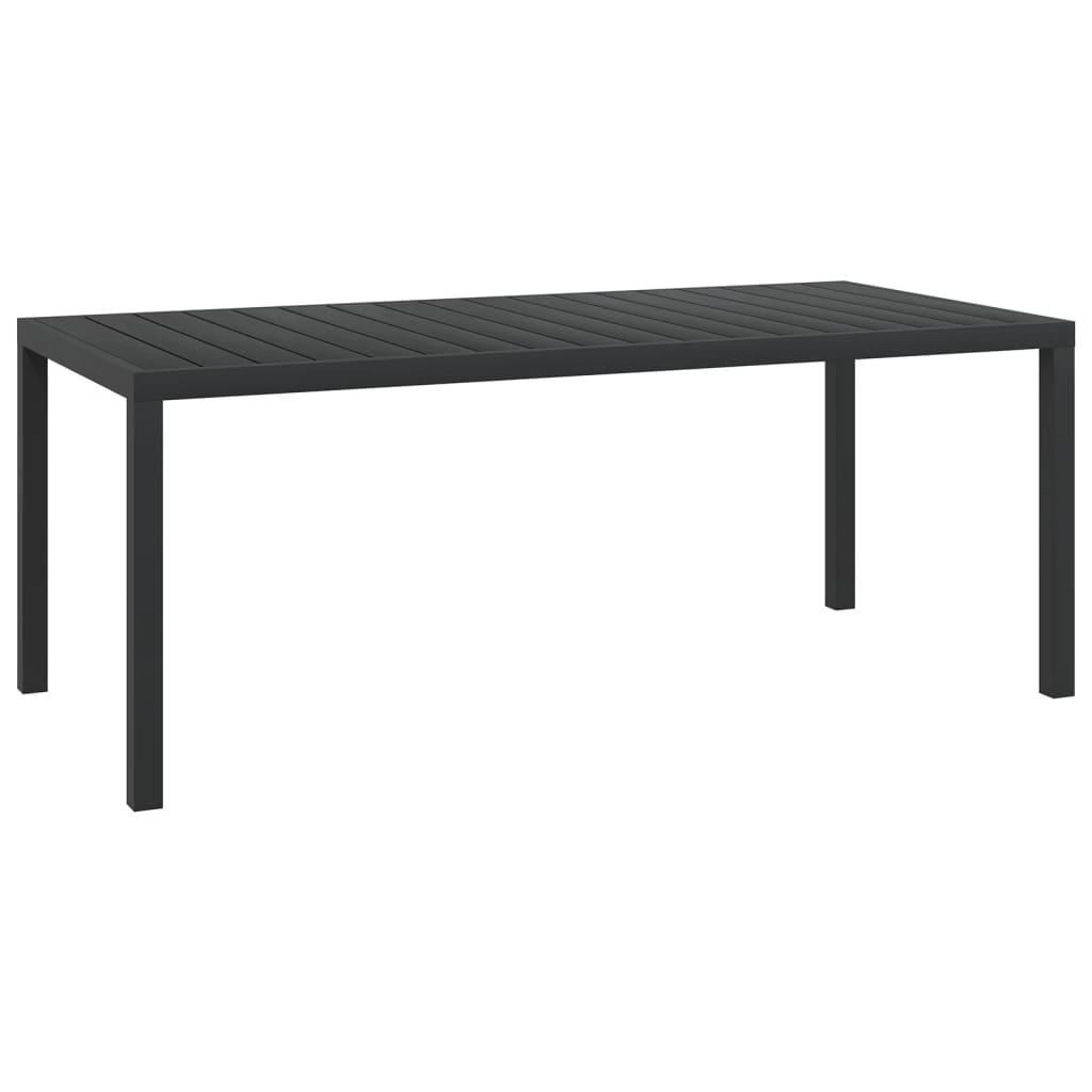 Tuintafel 185x90x74 cm aluminium en HKC zwart is nu te koop bij PeponiXL, paradijselijk wonen!