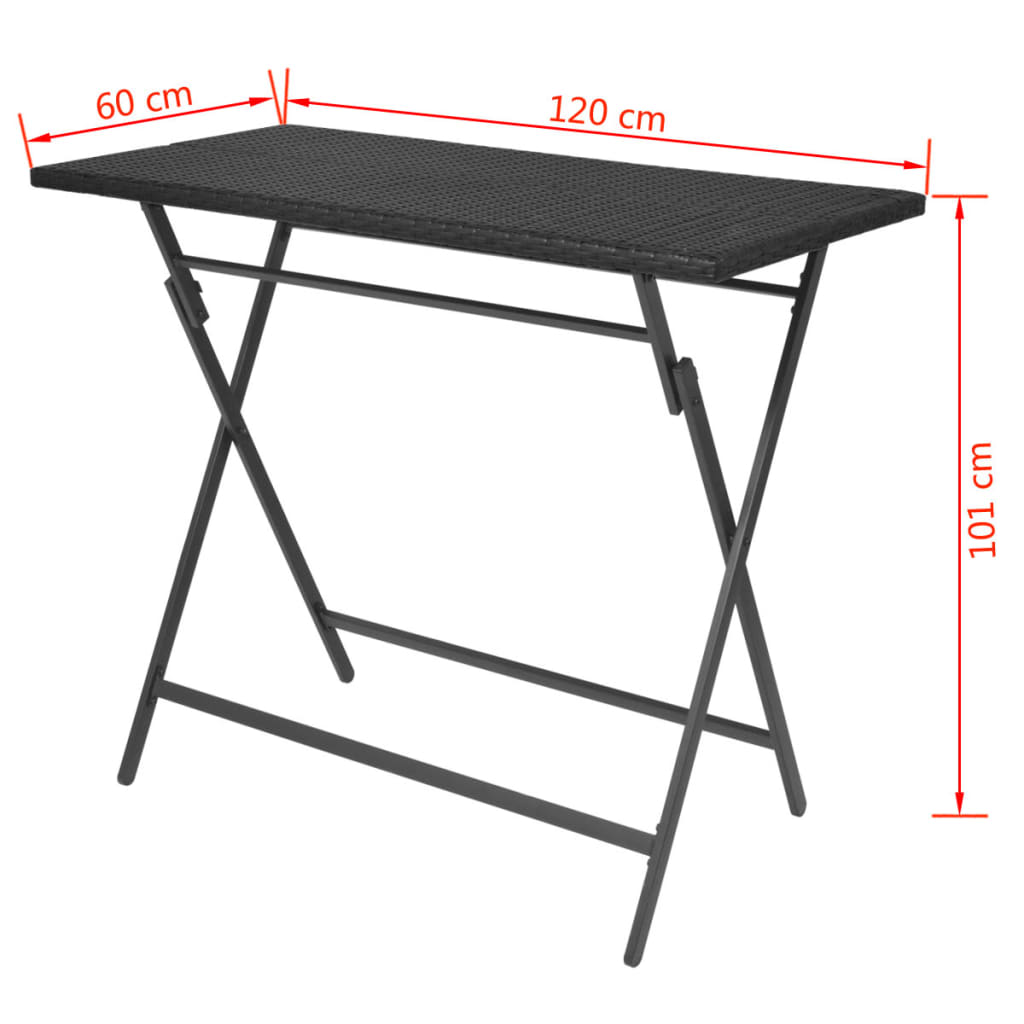 7-delige Tuinset inklapbaar staal poly rattan zwart is nu te koop bij PeponiXL, paradijselijk wonen!