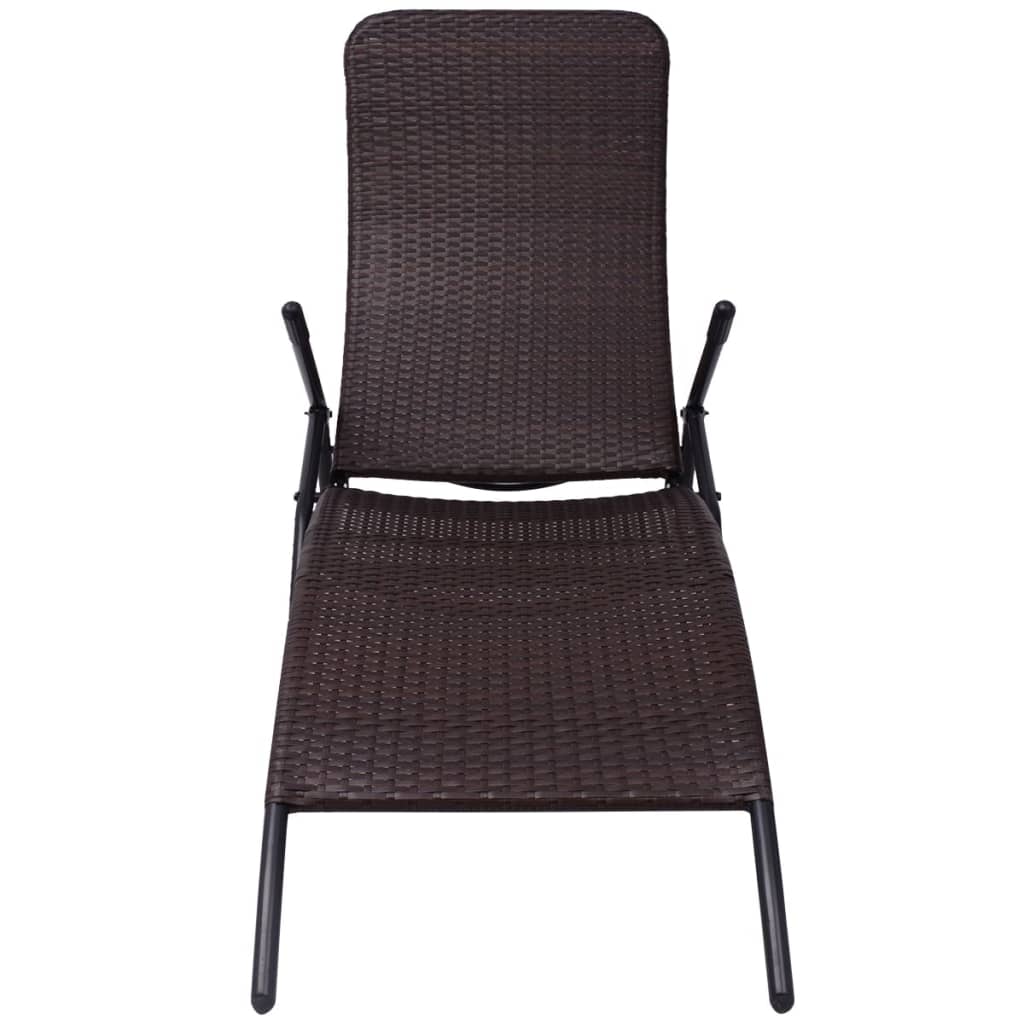 Inklapbaar ligbed poly rattan bruin is nu te koop bij PeponiXL, paradijselijk wonen!