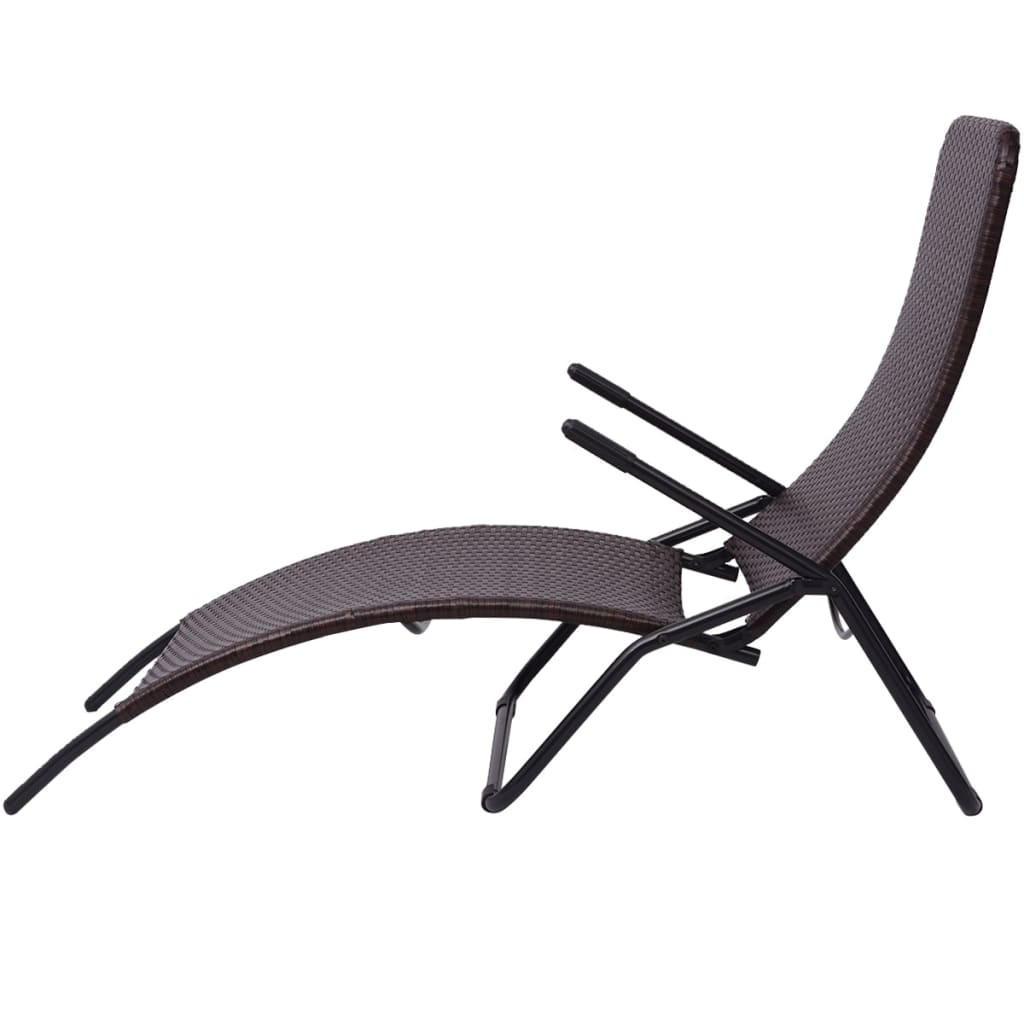 Inklapbaar ligbed poly rattan bruin is nu te koop bij PeponiXL, paradijselijk wonen!