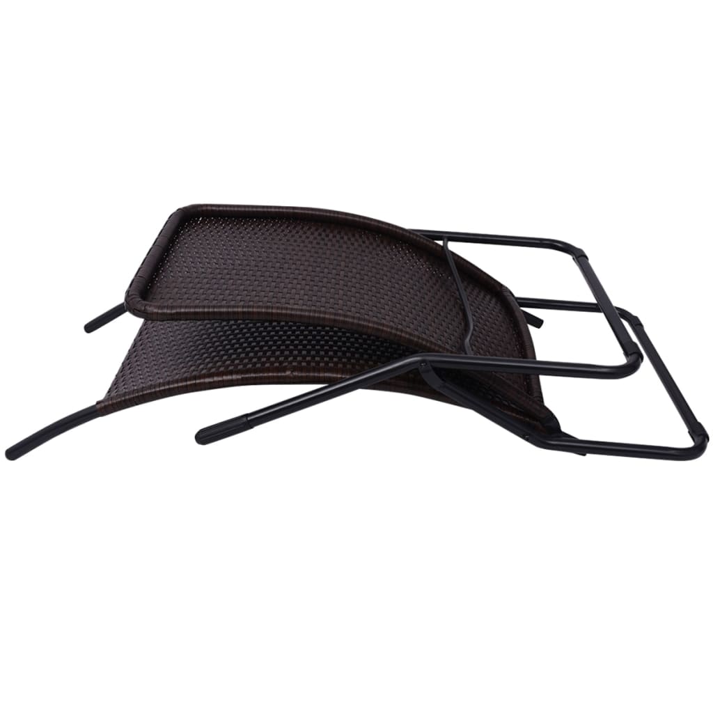 Inklapbaar ligbed poly rattan bruin is nu te koop bij PeponiXL, paradijselijk wonen!