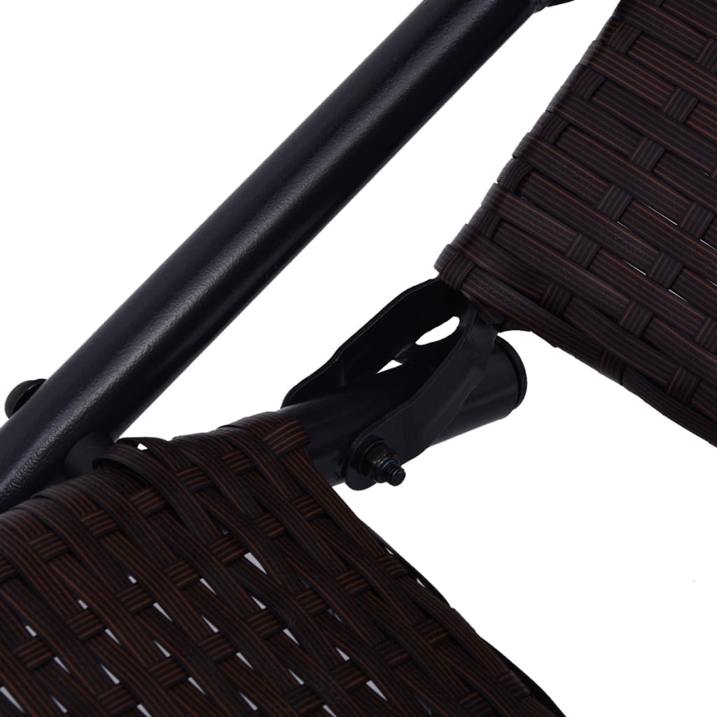 Inklapbaar ligbed poly rattan bruin is nu te koop bij PeponiXL, paradijselijk wonen!