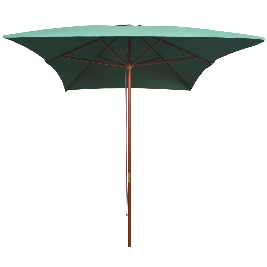 Parasol met houten paal 200x300 cm groen is nu te koop bij PeponiXL, paradijselijk wonen!