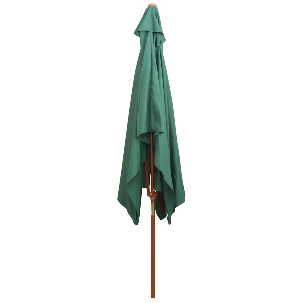 Parasol met houten paal 200x300 cm groen is nu te koop bij PeponiXL, paradijselijk wonen!