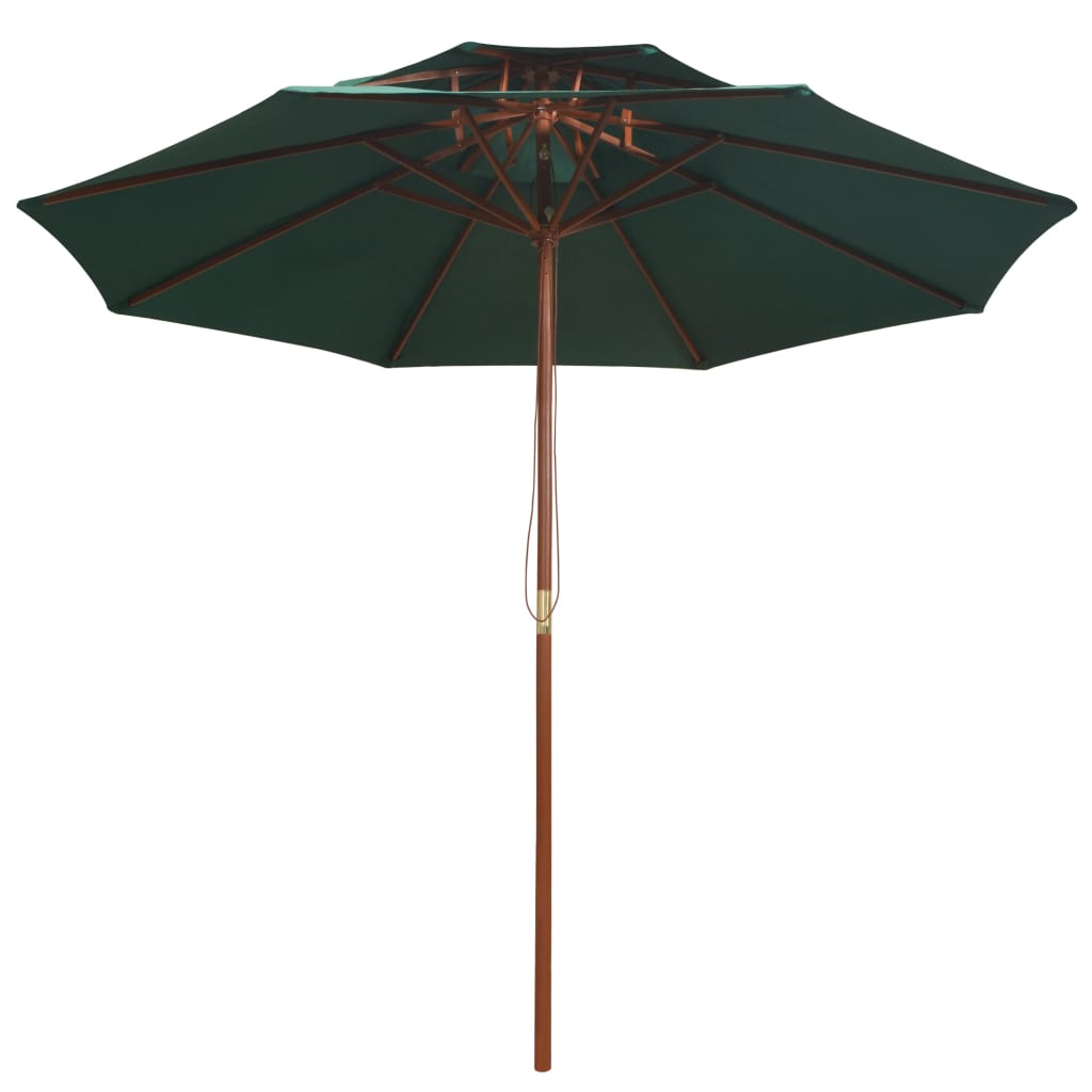 Dubbeldekker parasol 270x270 cm houten paal groen is nu te koop bij PeponiXL, paradijselijk wonen!