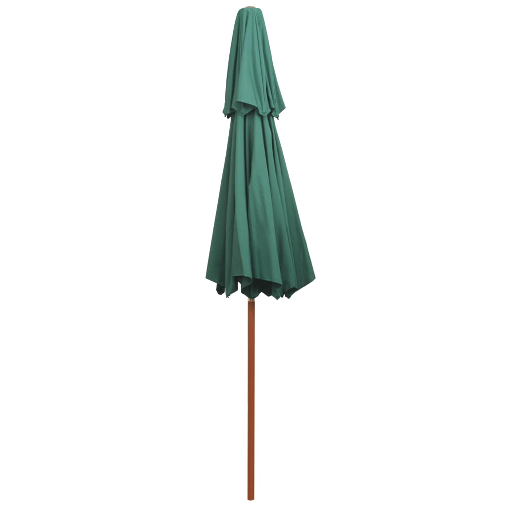Dubbeldekker parasol 270x270 cm houten paal groen is nu te koop bij PeponiXL, paradijselijk wonen!