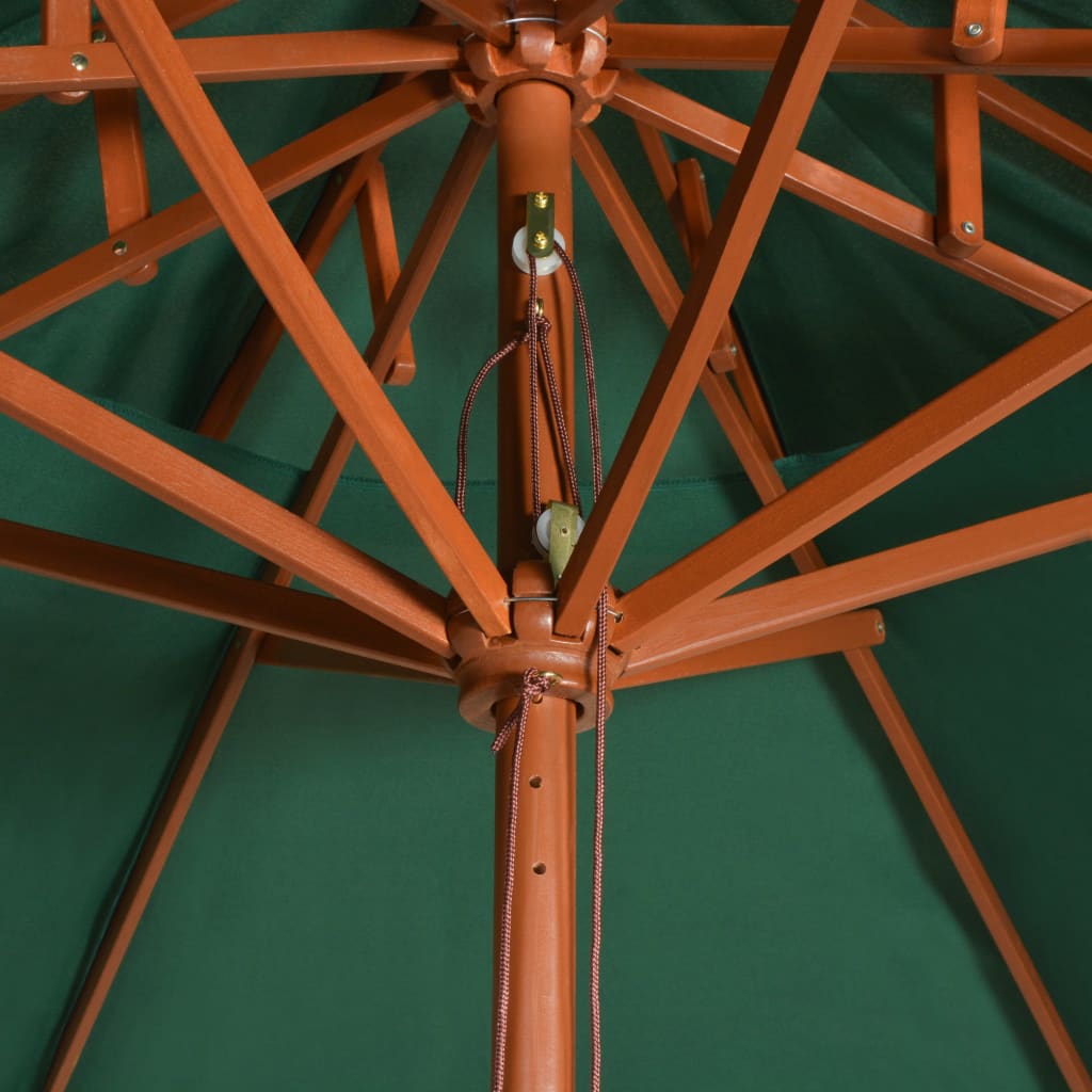 Dubbeldekker parasol 270x270 cm houten paal groen is nu te koop bij PeponiXL, paradijselijk wonen!