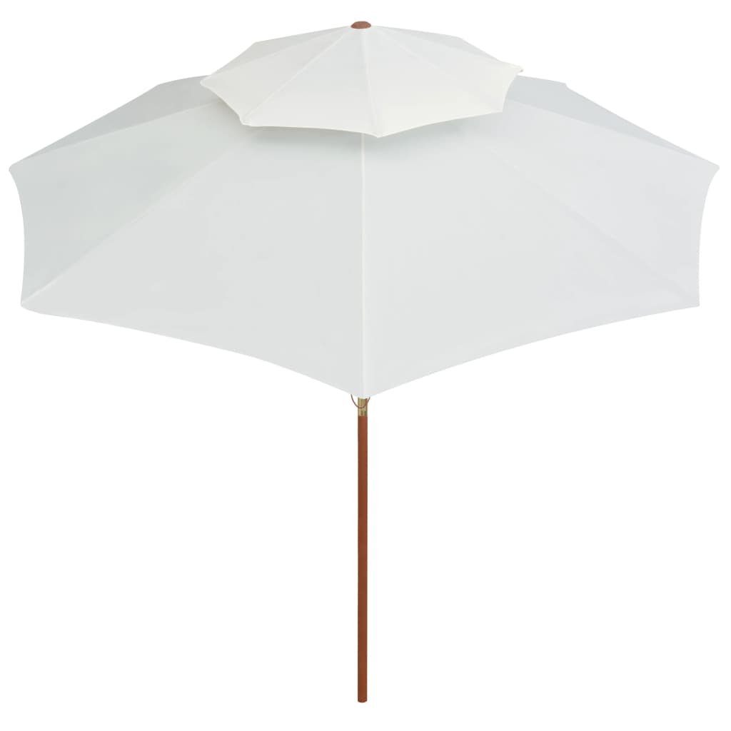 Dubbeldekker parasol 270x270 cm houten paal crèmewit is nu te koop bij PeponiXL, paradijselijk wonen!
