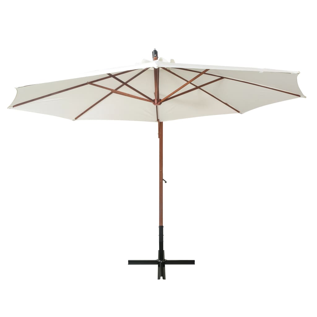 Zweefparasol met houten paal 350 cm wit is nu te koop bij PeponiXL, paradijselijk wonen!