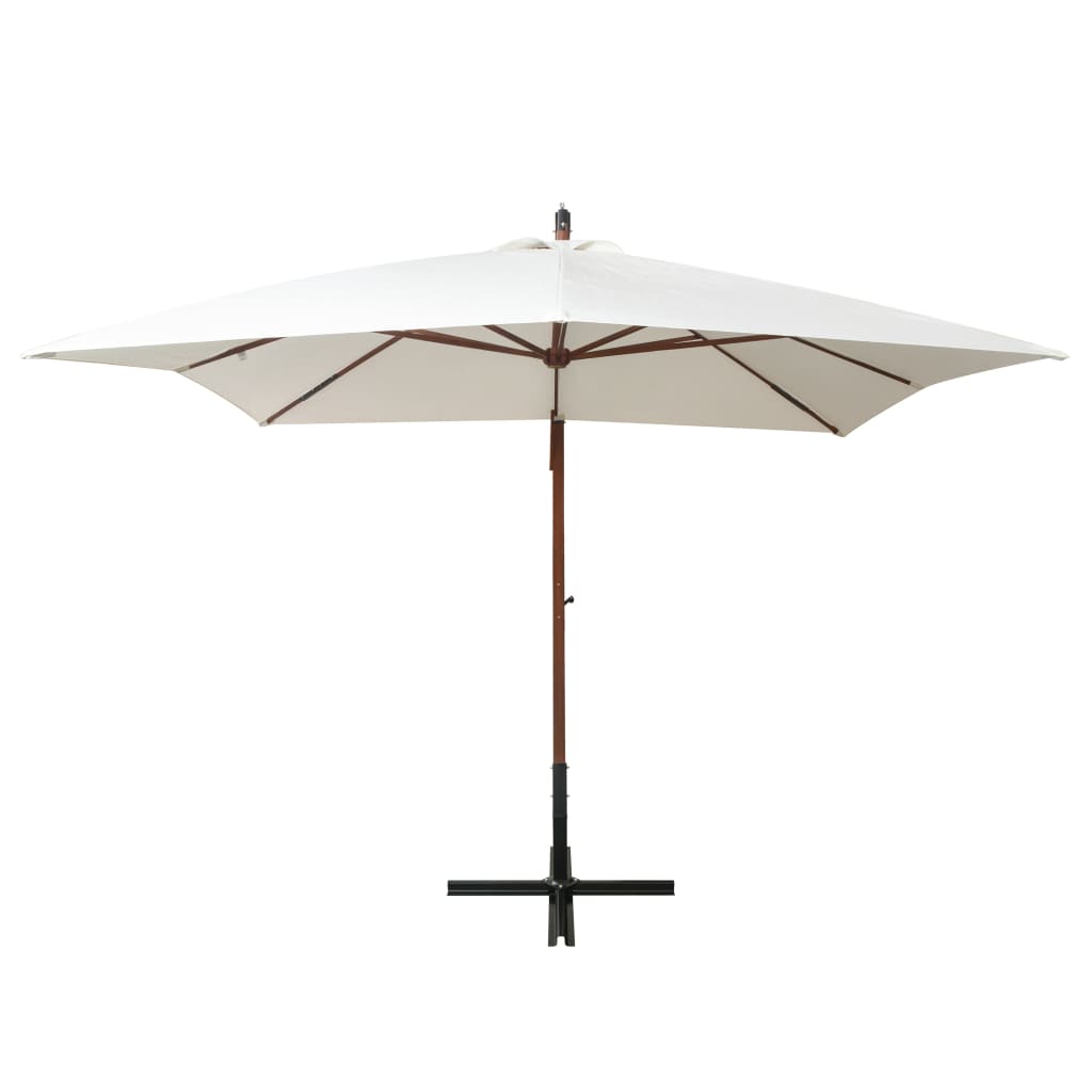 Zweefparasol met houten paal 300x300 cm wit is nu te koop bij PeponiXL, paradijselijk wonen!