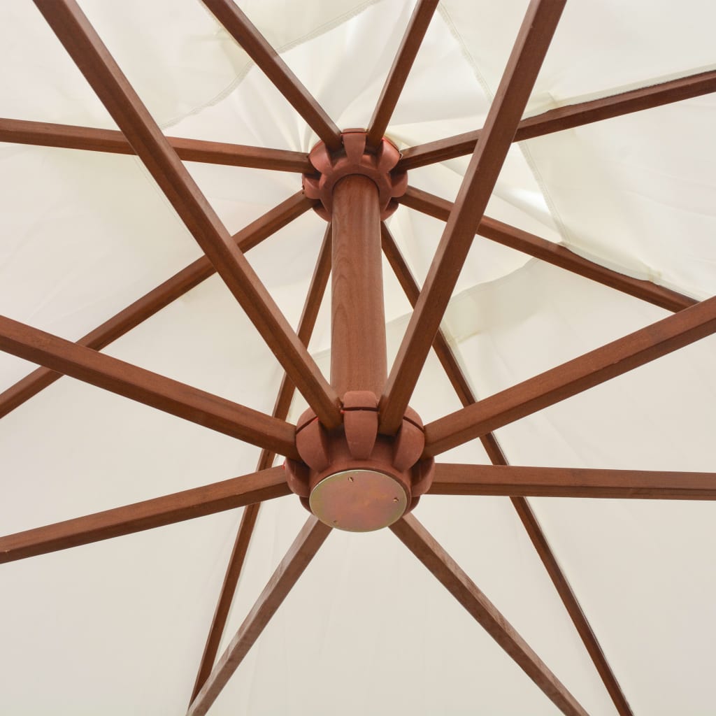Zweefparasol met houten paal 300x300 cm wit is nu te koop bij PeponiXL, paradijselijk wonen!