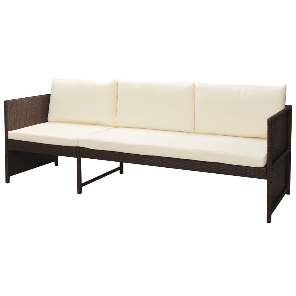 6-delige Loungeset met kussens poly rattan bruin is nu te koop bij PeponiXL, paradijselijk wonen!