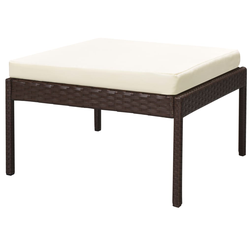 6-delige Loungeset met kussens poly rattan bruin is nu te koop bij PeponiXL, paradijselijk wonen!