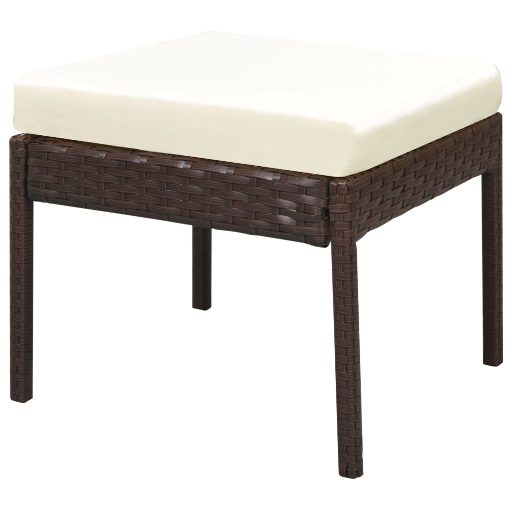 6-delige Loungeset met kussens poly rattan bruin is nu te koop bij PeponiXL, paradijselijk wonen!