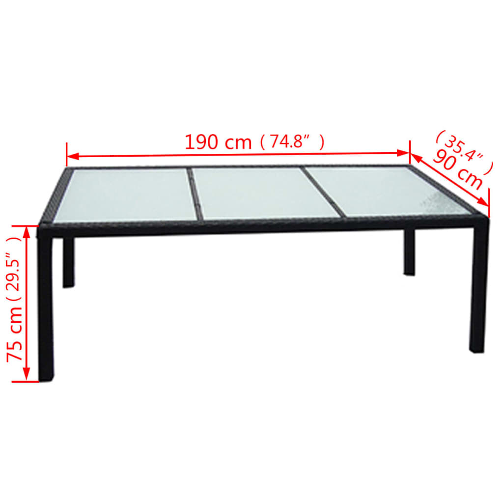 9-delige Tuinset met kussens poly rattan zwart is nu te koop bij PeponiXL, paradijselijk wonen!