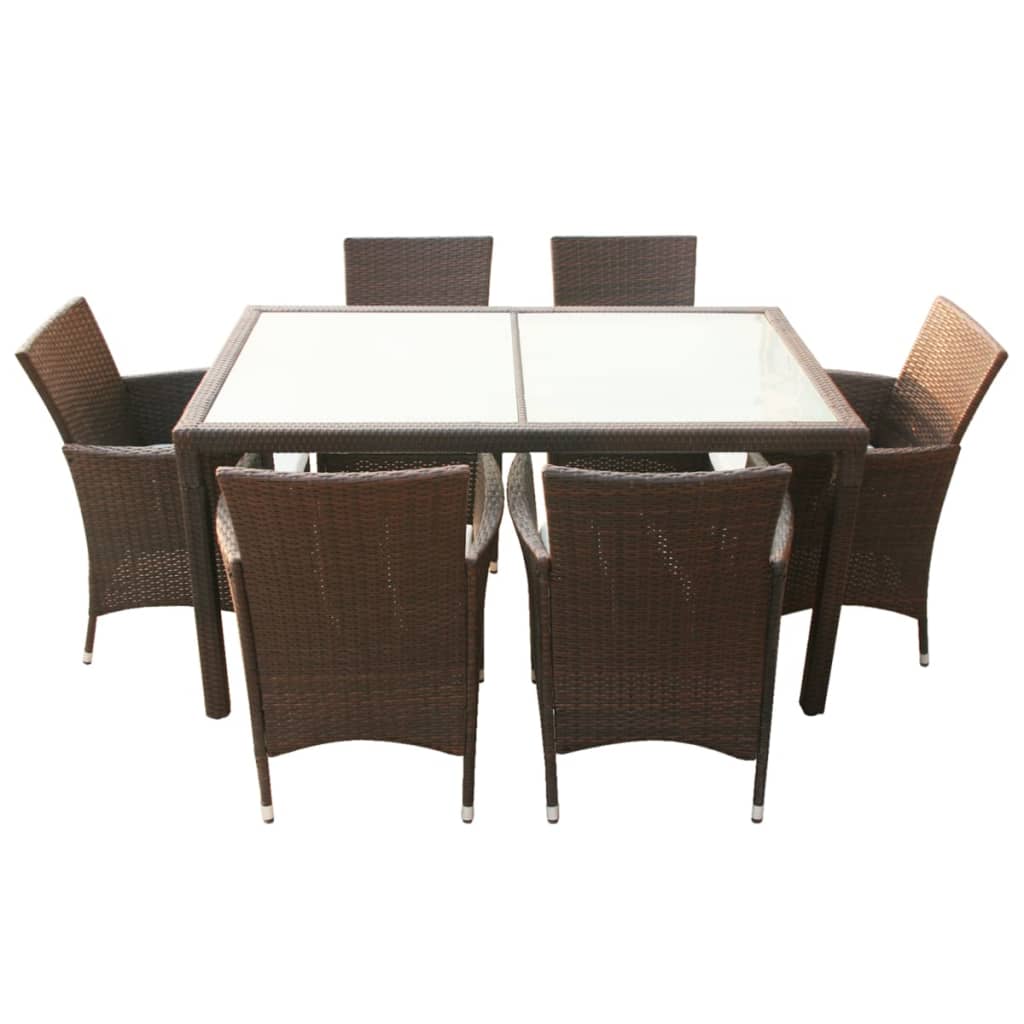 7-delige Tuinset met kussens poly rattan bruin is nu te koop bij PeponiXL, paradijselijk wonen!