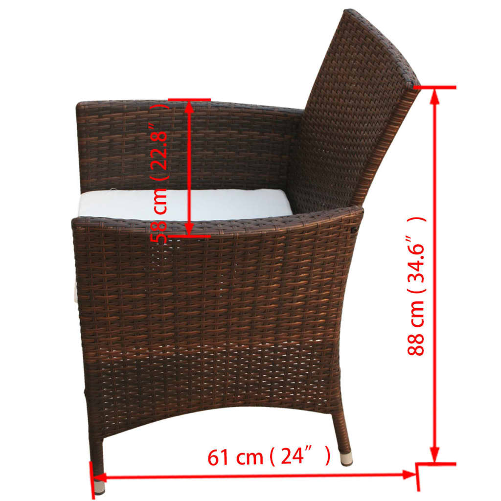 7-delige Tuinset met kussens poly rattan bruin is nu te koop bij PeponiXL, paradijselijk wonen!