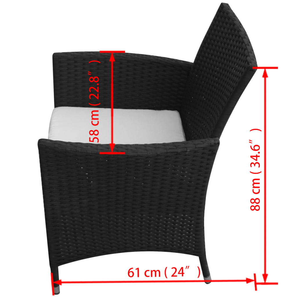 7-delige Tuinset met kussens poly rattan zwart is nu te koop bij PeponiXL, paradijselijk wonen!