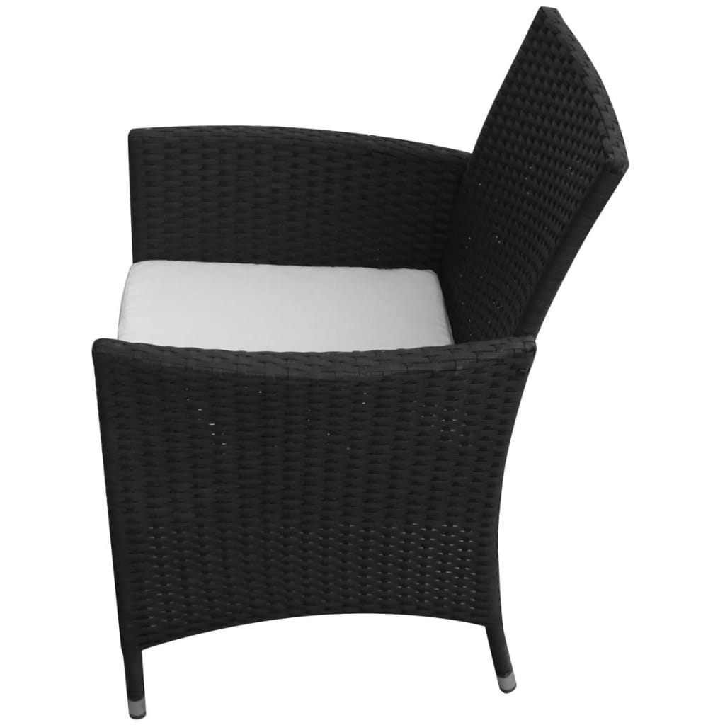 5-delige Tuinset met kussens poly rattan zwart is nu te koop bij PeponiXL, paradijselijk wonen!