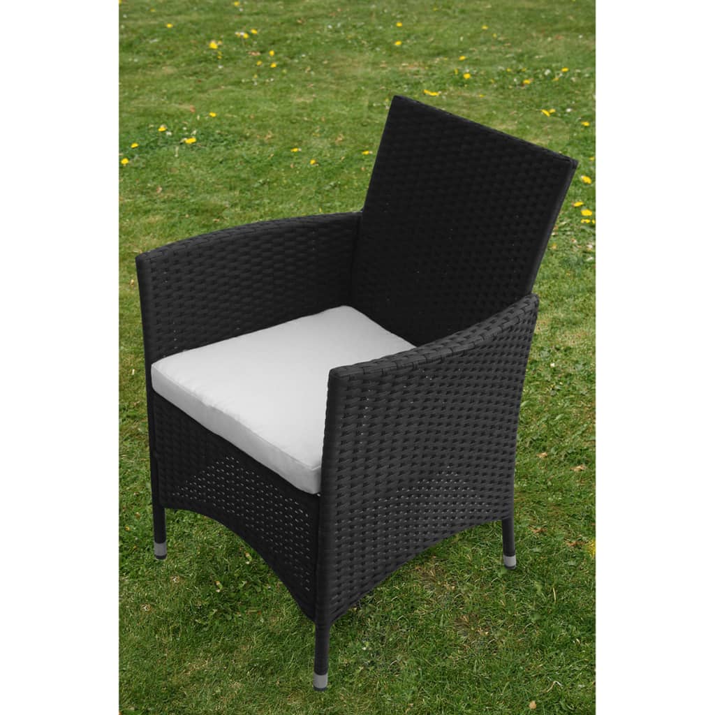 5-delige Tuinset met kussens poly rattan zwart is nu te koop bij PeponiXL, paradijselijk wonen!