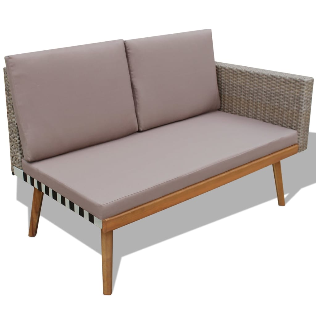 4-delige Loungeset met kussens poly rattan grijs is nu te koop bij PeponiXL, paradijselijk wonen!