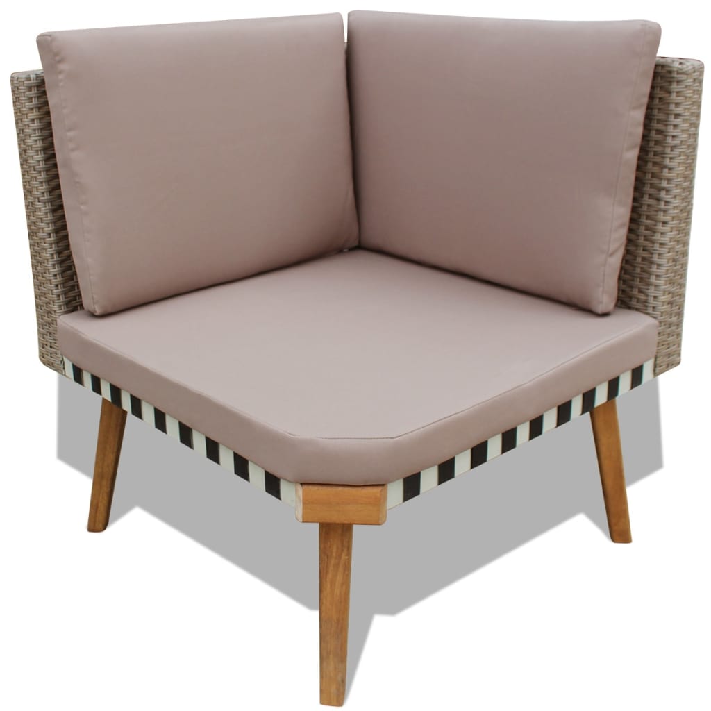 4-delige Loungeset met kussens poly rattan grijs is nu te koop bij PeponiXL, paradijselijk wonen!