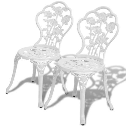 Bistrostoelen 2 st gietaluminium wit is nu te koop bij PeponiXL, paradijselijk wonen!