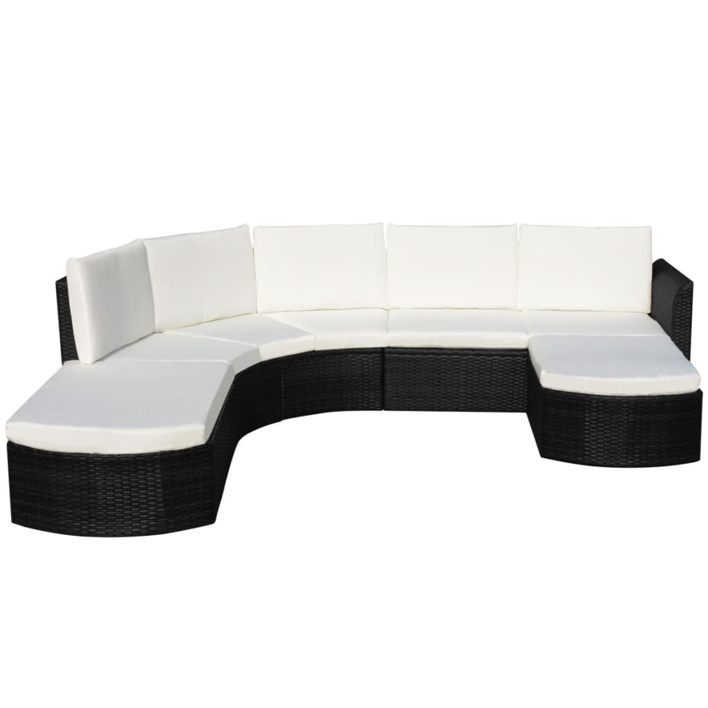 4-delige Loungeset met kussens poly rattan zwart is nu te koop bij PeponiXL, paradijselijk wonen!