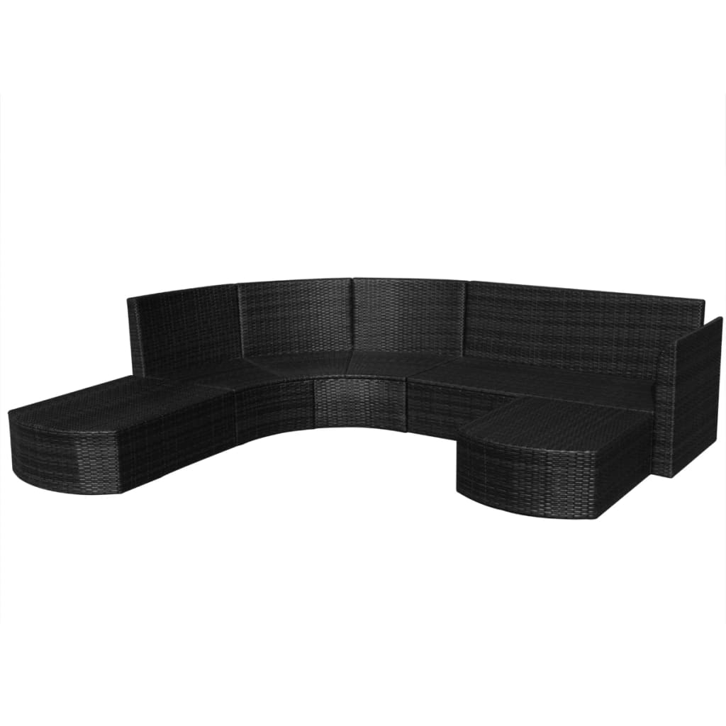 4-delige Loungeset met kussens poly rattan zwart is nu te koop bij PeponiXL, paradijselijk wonen!