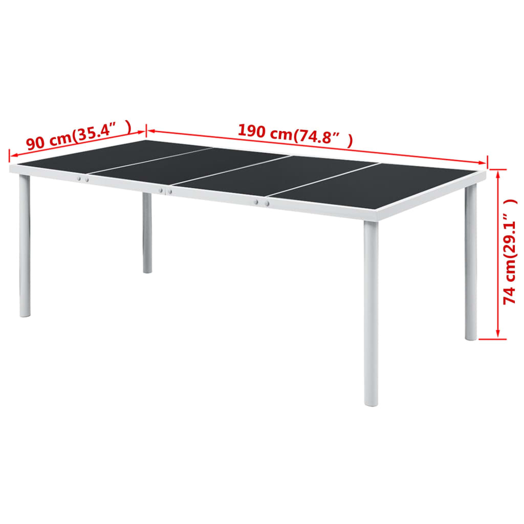 Tuintafel 190x90x74 cm staal zwart is nu te koop bij PeponiXL, paradijselijk wonen!
