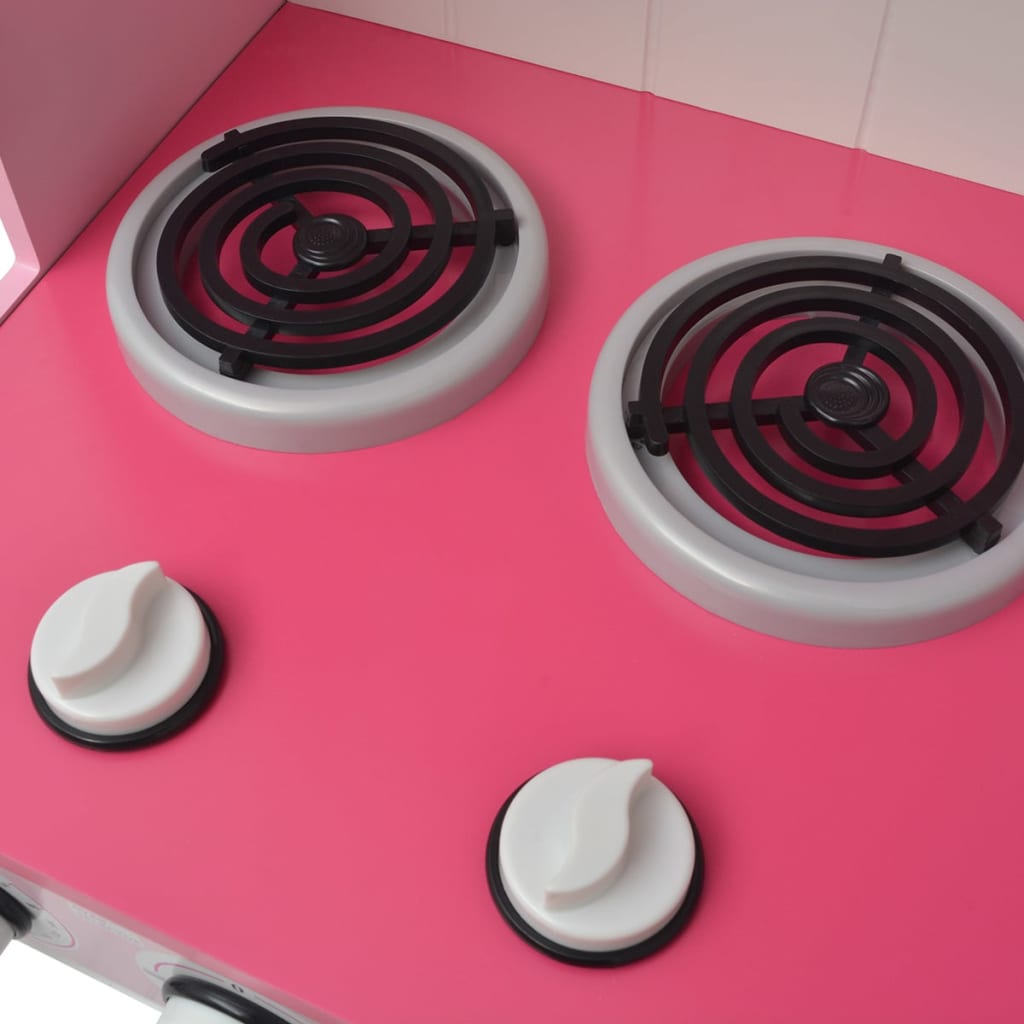 Speelgoedkeuken roze en wit 82x30x100 cm hout is nu te koop bij PeponiXL, paradijselijk wonen!