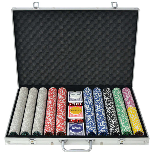 Pokerset met 1000 laser chips aluminium is nu te koop bij PeponiXL, paradijselijk wonen!