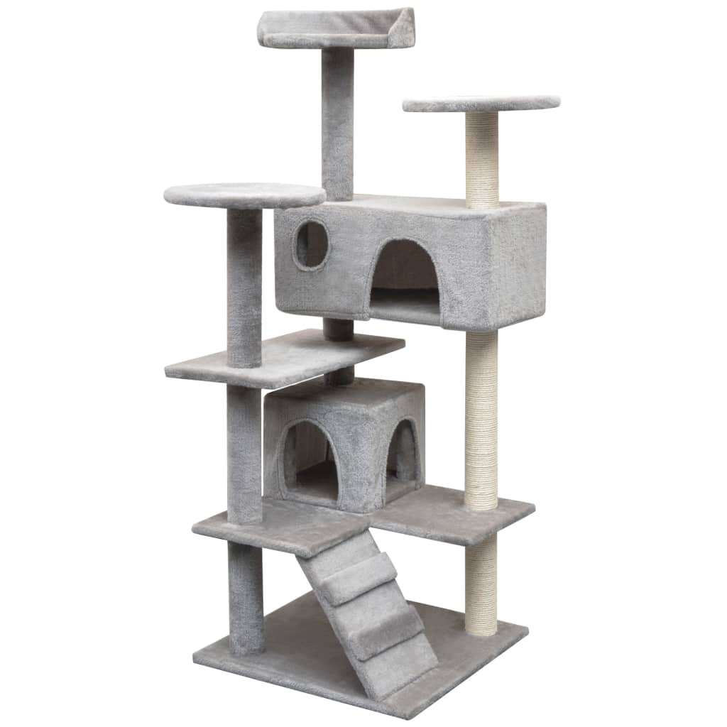 Kattenkrabpaal met sisal krabpalen 125 cm grijs is nu te koop bij PeponiXL, paradijselijk wonen!