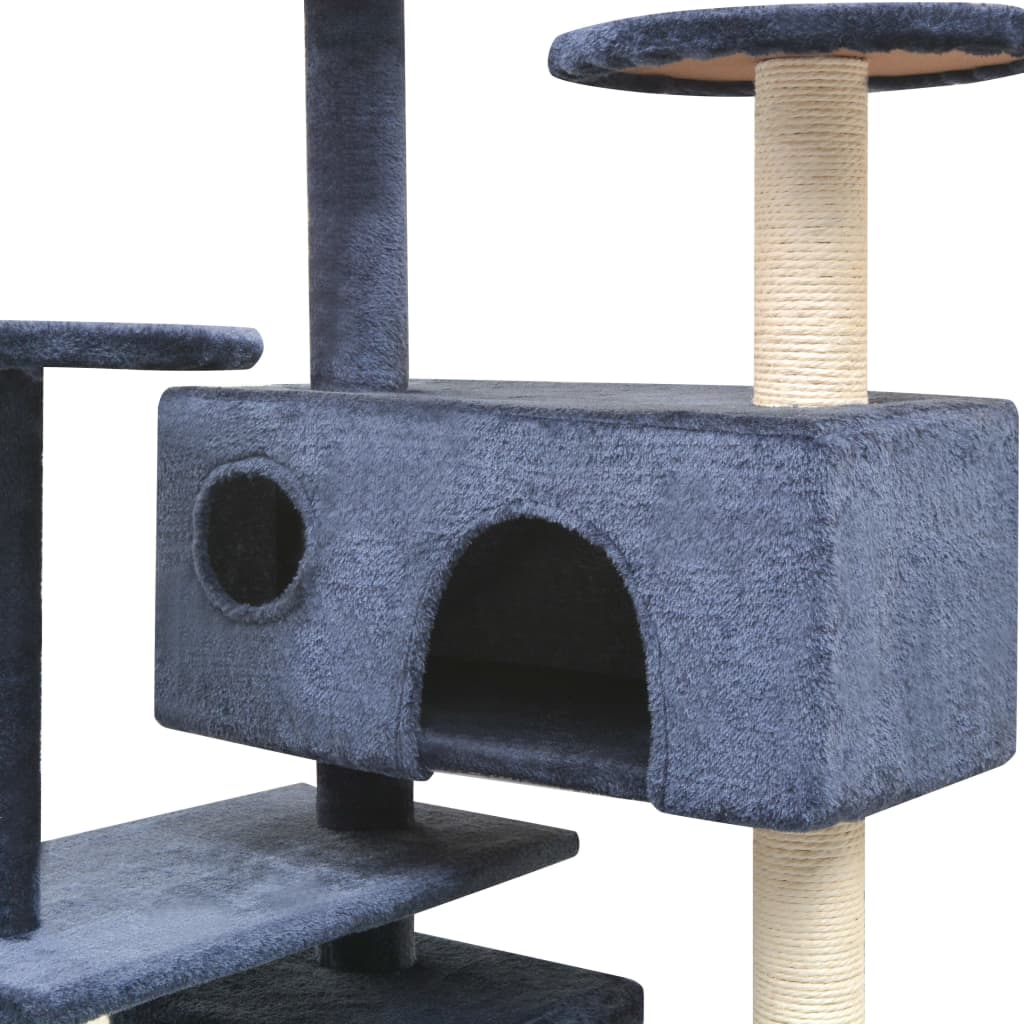 Kattenkrabpaal met sisal krabpalen 125 cm donkerblauw is nu te koop bij PeponiXL, paradijselijk wonen!